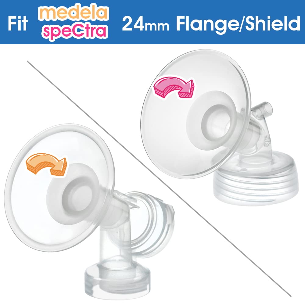 Mamomy Flange Inserts for Medela, Spectra 24 mm Shields/Flanges, Mamomy/Momcozy/Willow Wearable Cup. Compatible with Medela Freestyle 2-pcs