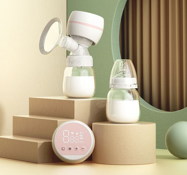 Electric Baby Breastfeeding Bottle Breast Pump(pink)